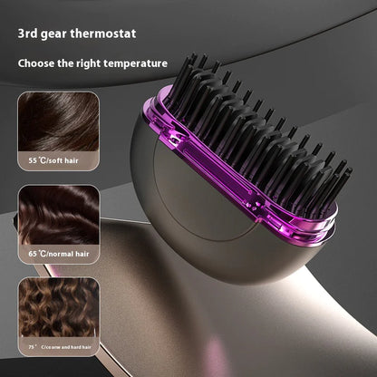 Compact Ceramic Hair Styler - USB Recharge, Mini Steam