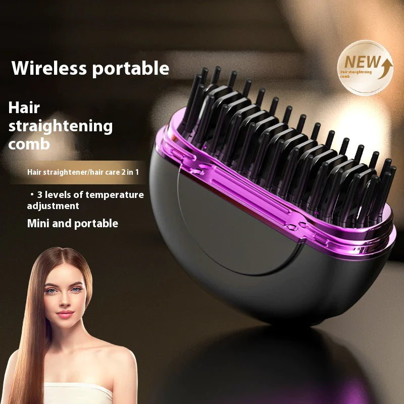 Compact Ceramic Hair Styler - USB Recharge, Mini Steam